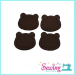 LABEL TAG - BEAR LEATHER GOODS - COFFEE/BROWN COLOR (4PCS PER 1 PK)